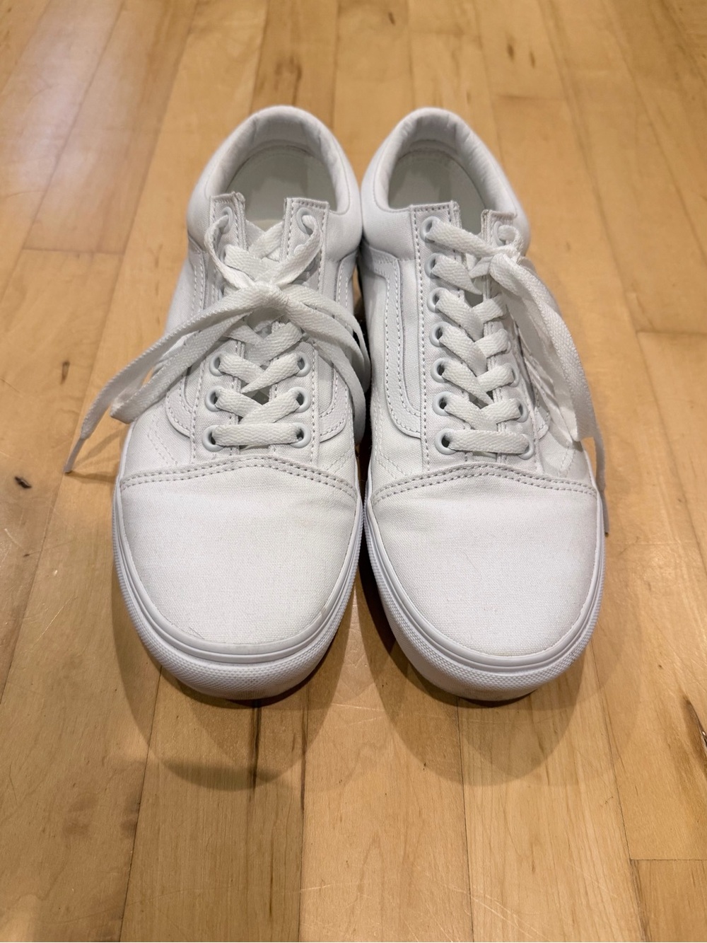 Vans Classic White Low-Top Platform Canvas Sneakers